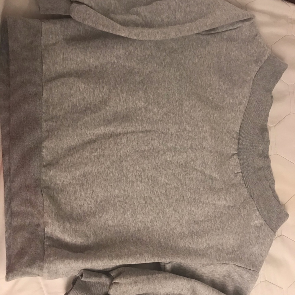 Off the shoulder grey sweater